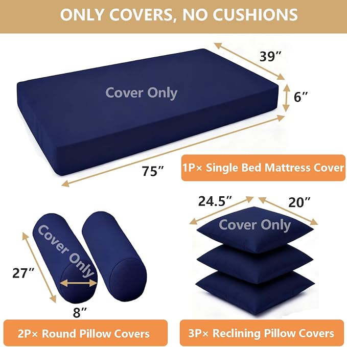 Oslimea Patio Twin Daybed Waterproof & Fade-Resistant Cover - Image 3