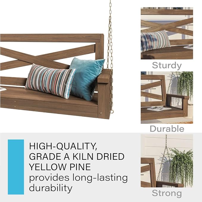 Porchgate Amish Heavy Duty 700 Lb Boardwalk Porch Swing W/Chains - Image 5