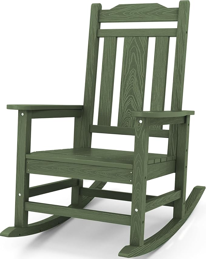 SERWALL Oversized Rocking Chair Outdoor, HDPE Outdoor Rocking Chair by SERWALL