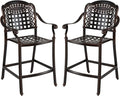 Giantex Outdoor Bar Stools Set of 2 Cast Aluminum, 25.5'' Counter Height Bar by Giantex