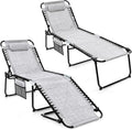 GYMAX Lounge Chairs for Outside, Extra High Folding Beach Tanning Lounger by GYMAX