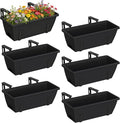CADUKE 6 PCS Railing Planter Boxes, 17 Inch Deck Rail Planters by CADUKE