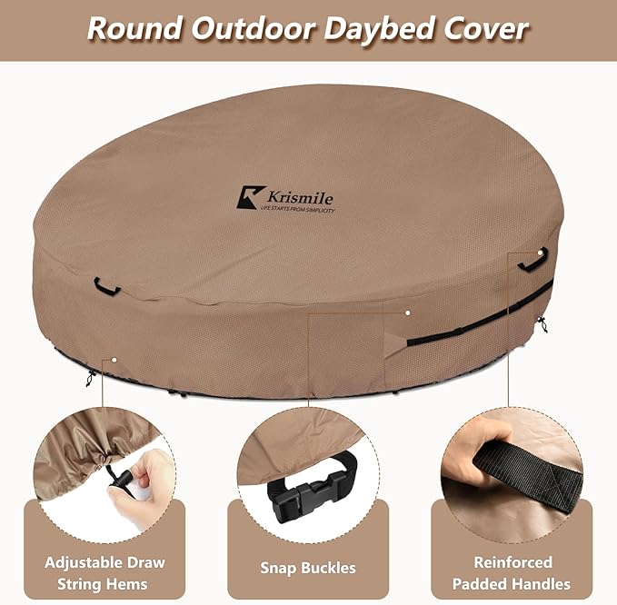 Heavy Duty 600D Waterproof Outdoor Daybed Cover - Image 3