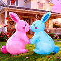 Domkom 6FT Long Easter Inflatable Bunnies Outdoor Decorations, Build-in LED by DomKom