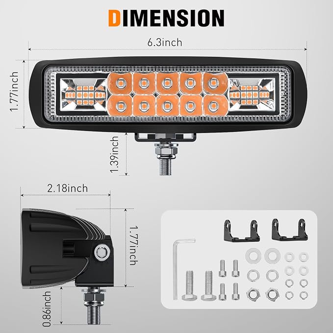 Nilight 6 Inch Purple LED Light Pods 2 PCS 60W Flood Spot Combo Beam Off Road - Image 2
