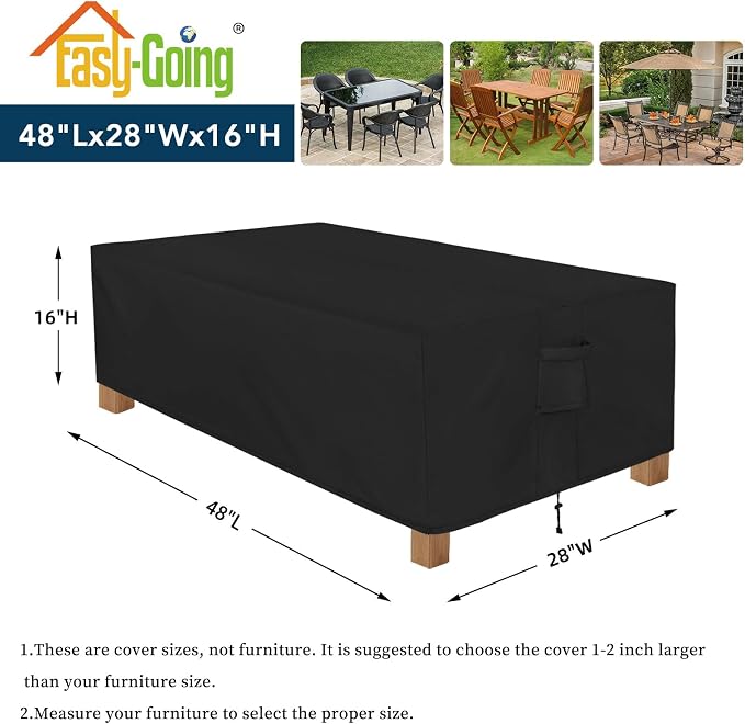 Easy-Going Patio Furniture Cover Waterproof Outdoor Rectangular Coffee Table - Image 2