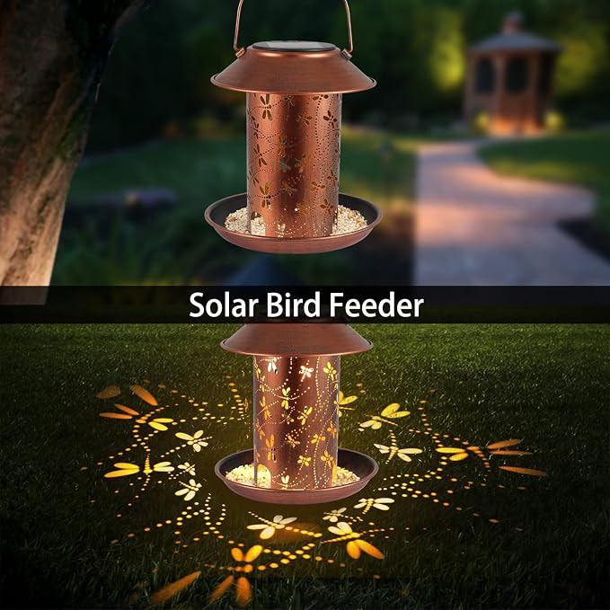 Bird Feeders for Outdoors Dragonfly Solar Lanterns Outdoor Waterproof Garden - Image 2