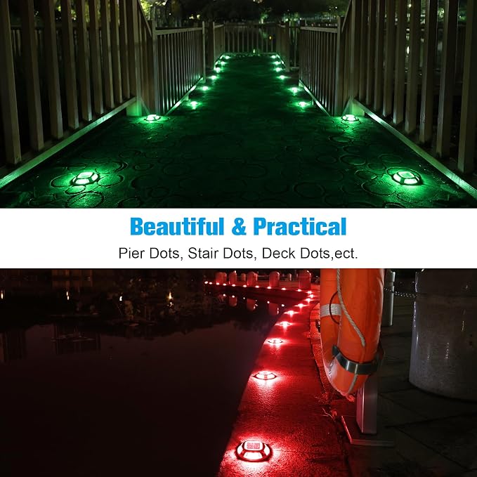VOLISUN Christmas Solar Driveway Lights Dock Marine Lights 4 Pack, 2 Colors in 1 - Image 6