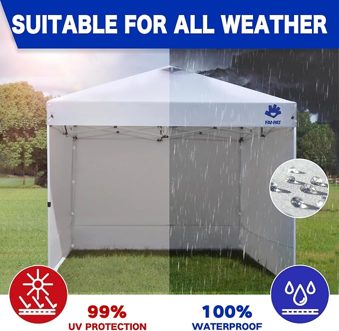 Instant 10x10 Canopy Sidewalls for Pop Up Canopy, Waterproof UV Protection - Image 4