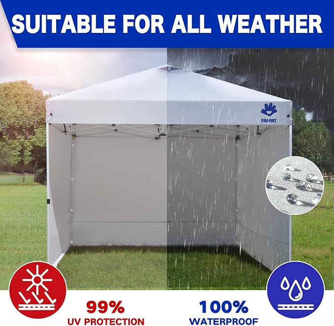 Instant 10x10 Canopy Sidewalls for Pop Up Canopy, Waterproof UV Protection - Image 4