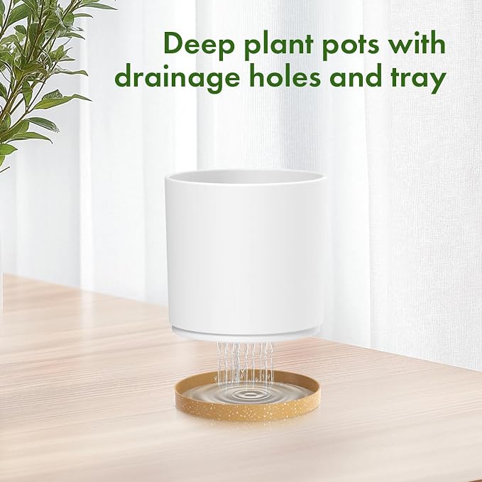 8/7/6 inch Plant Pots, 3 Pack Cylinder Flower Pots - Image 4