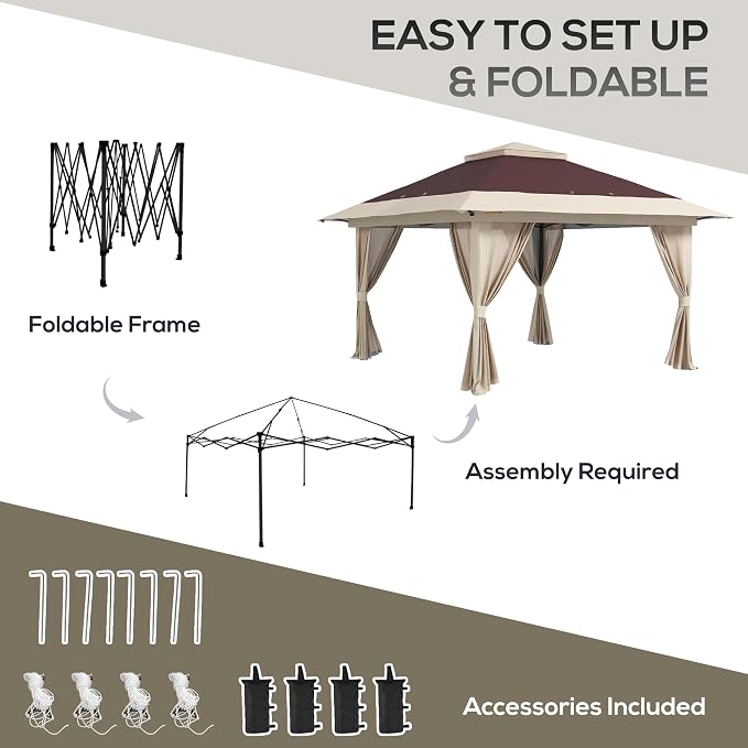 Outsunny 13' x 13' Pop Up Gazebo - Image 4