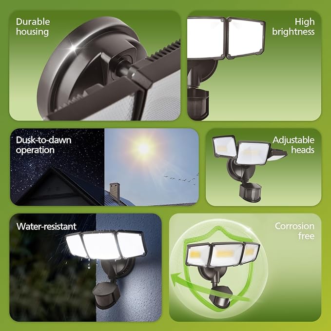 Philips 72W 7400LM LED Security Lights w/PIR Motion Sensor Outdoor, 5000K - Image 2