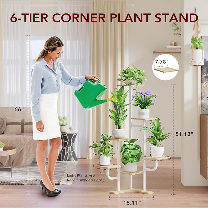 Corner Plant Stand with Grow Light - Image 6