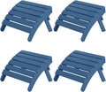 MXIMU Folding Adirondack Ottoman Set of 4: HIPS Plastic Outdoor Footrest Easy by MXIMU