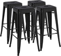 Yaheetech 30'' Metal Bar Stools 4PCS Bar Height Barstools Stackable Bar Chairs by Yaheetech