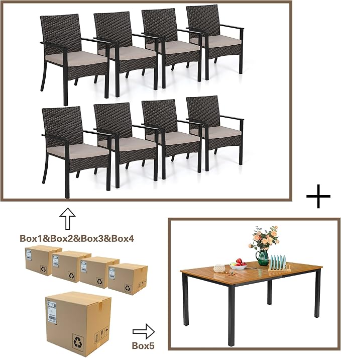 Sophia & William 7 Pieces Patio Dining Set - Image 8