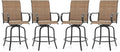 Giantex Set of 4 Swivel Outdoor Bar Stools, All-Weather Bar Height Patio Chairs by Giantex