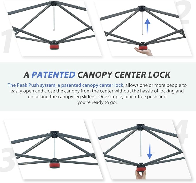 EAGLE PEAK 13x13 Straight Leg Pop Up Canopy Tent Instant Outdoor Canopy Easy - Image 6