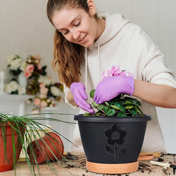 Plant Pots, Flower Pots for Indoor/Outdoor Plants, Self Watering Plastic - Image 4