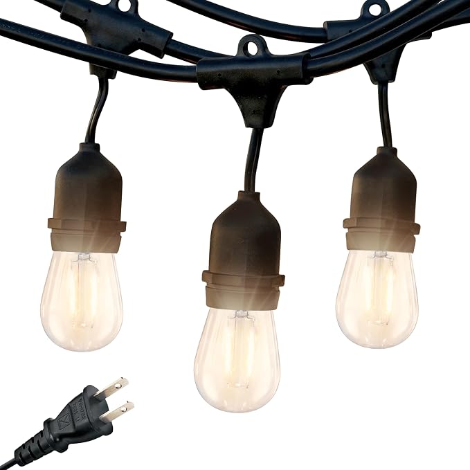 Brightech Ambience Pro - 24 Ft Waterproof LED Outdoor String Lights - Hanging by Brightech