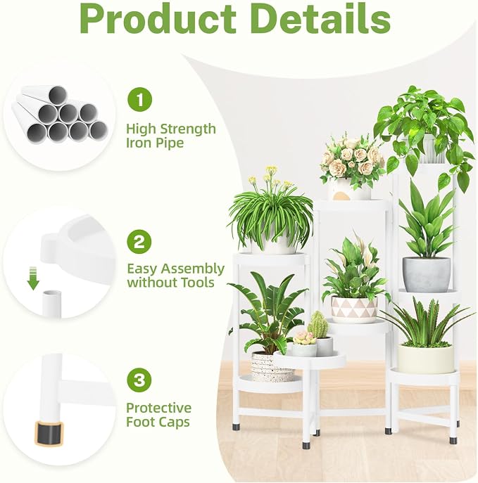 iDavosic.ly 8 Tier Folding Plant Stand Indoor Outdoor - Image 4