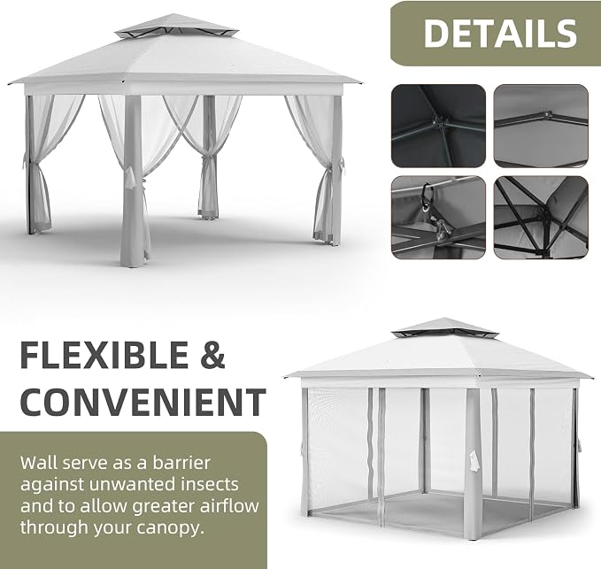 11x11 FT Outdoor Gazebo, Heavy Duty Pavilion - Image 3