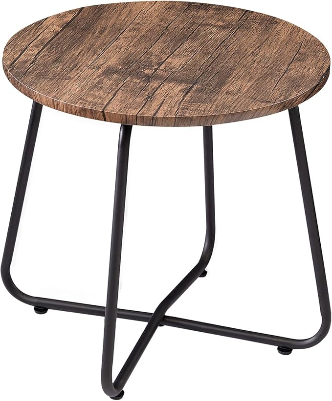 VECELO 17.7 inch Small Round Outdoor Side Table, Patio End Table, Waterproof - Image 9