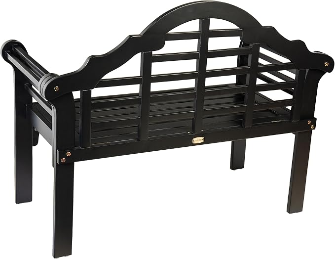 Plow & Hearth Weatherproof Lutyens Eucalyptus Wood Garden Bench | Foldable - Image 9