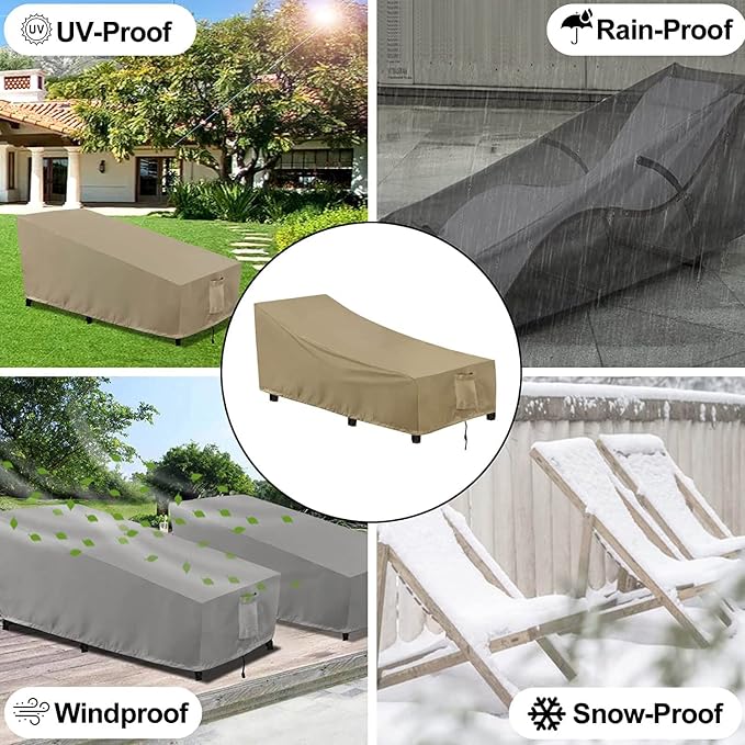 OutdoorLines Outdoor Waterproof Patio Chaise Lounge Chair Cover - Image 8