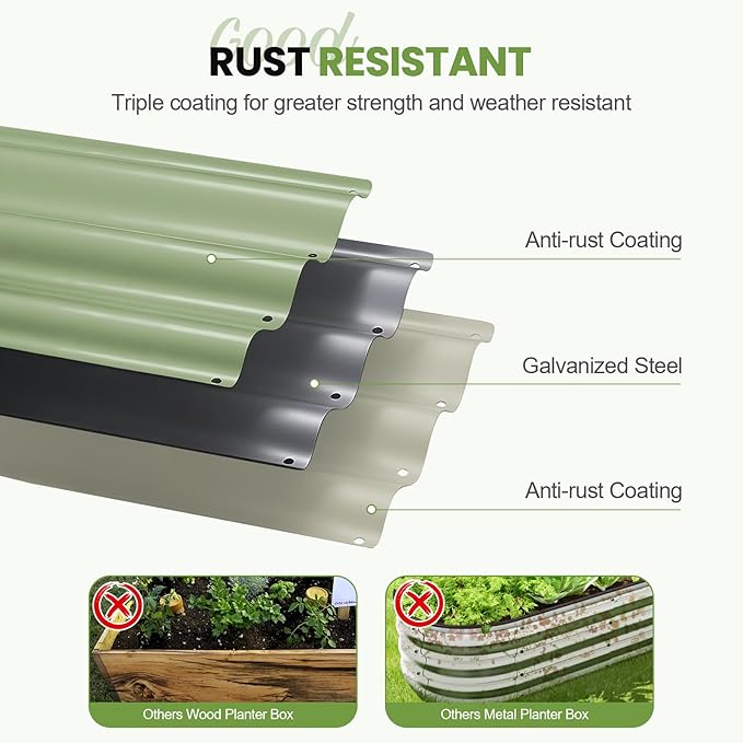 2Pcs 3-in-1 Adjustable Raised Garden Bed Kit | Galvanized Planter Boxes - Image 5