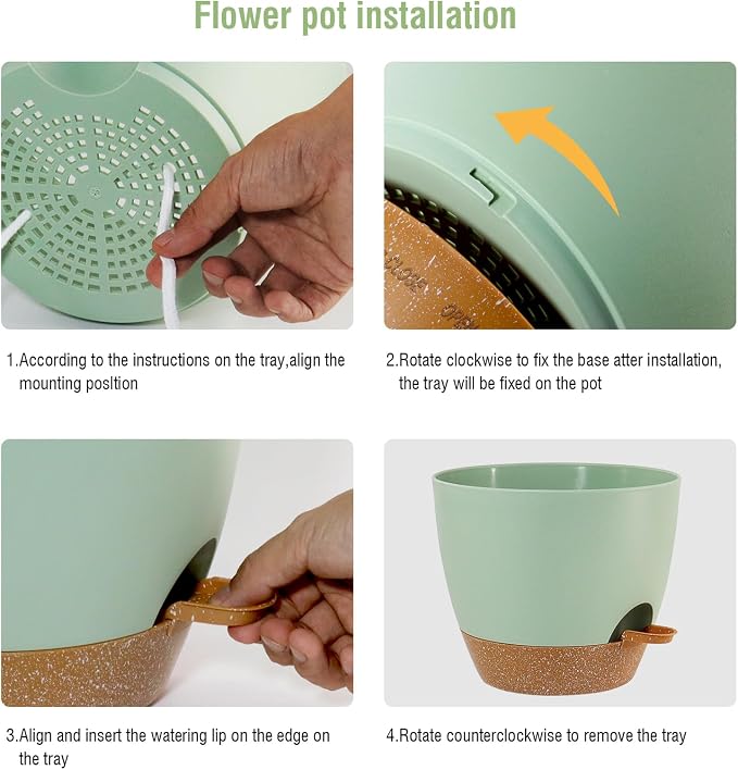 10/9/8 inch Self Watering Pots, Plant Pots - Image 4