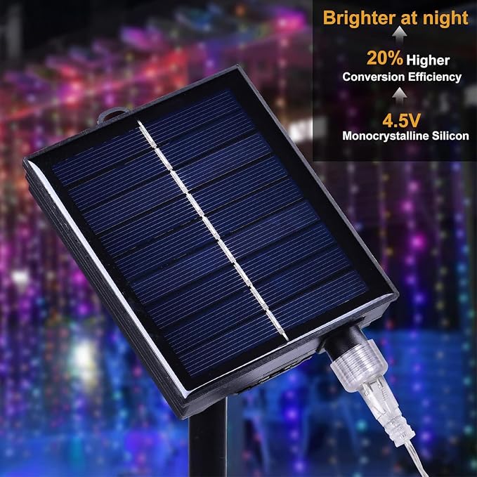 300 LED Solar Curtain Lights Outdoor Indoor Solar Christmas Lights Fairy Window - Image 4