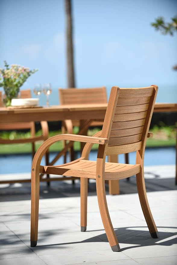 Amazonia Berlin 9-Piece Rectangular Extendable Patio Dining Set | Teak Finish | - Image 14