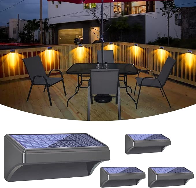 Bridika Solar Fence Lights, Fence Lights Fence Solar Lights Outdoor Waterproof - Image 9