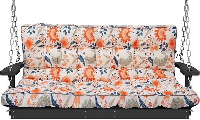 Waterproof Porch Swing Cushion Replacement, 2–3 Seat Swing Seat Cushion by RUFXIEZW