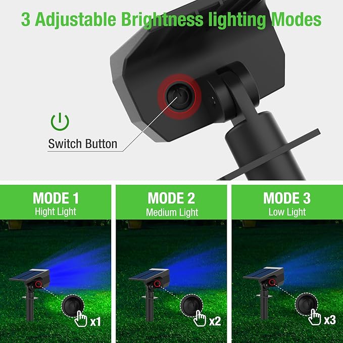 nipify 4 Pack Solar Spot Lights Outdoor, Solar Powered Waterproof Spotlight - Image 7