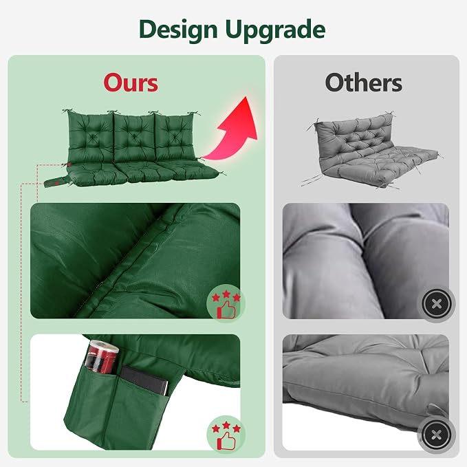 3 Seater Porch Swing Cushion, Thick Cushion - Image 4