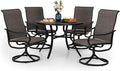 PHI VILLA Patio Dining Set 5 Piece, 4 Breathable Textilene Swivel Patio Chairs by PHIVILLAThepioneerofcomfortablehouseholdsupplies
