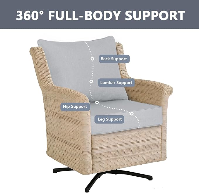 Goodgoods 24 x 24 Outdoor Patio Deep Seat Cushions 2-Pack, 1000+ Hours - Image 5