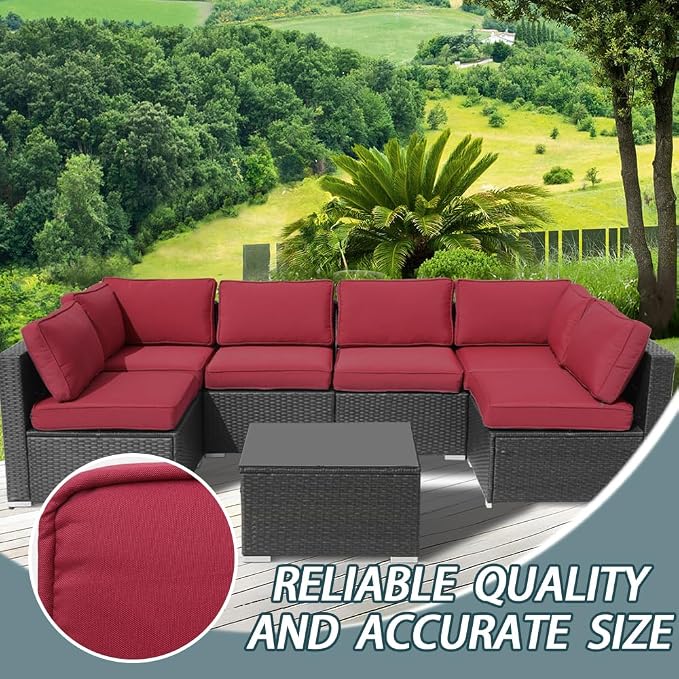 14Pcs Outdoor Cushion Covers Replacement Washable w/Zipper - Image 7