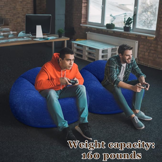 Realspring Inflatable Bean Bag Chairs Outdoor Blow up Camping Chairs Inflatable - Image 5