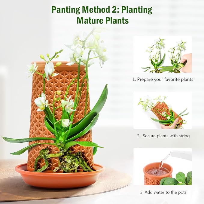 Plant Pots 5.7 Inch Self Watering Planters, Terracotta Pots - Image 4