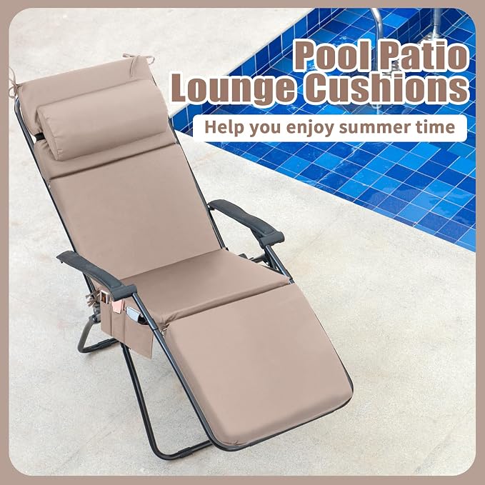Wenqik 2 Pcs Outdoor Chaise Lounge Cushion - Image 7