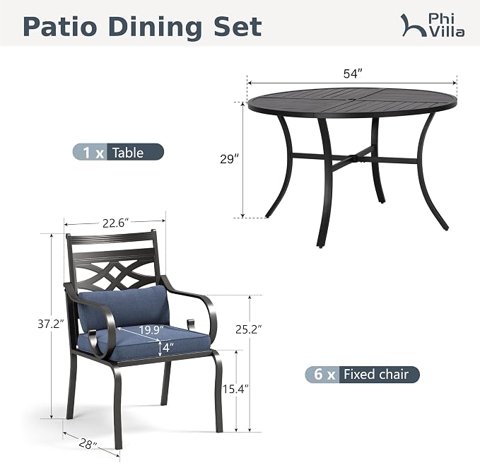 PHI VILLA 7 Pieces Outdoor Dining Set - Image 2