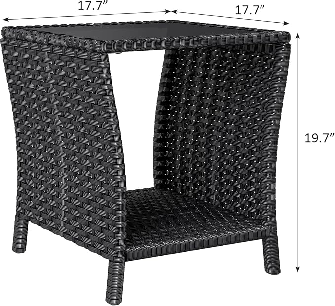 Kinfant Rattan Patio Side Table - Image 3