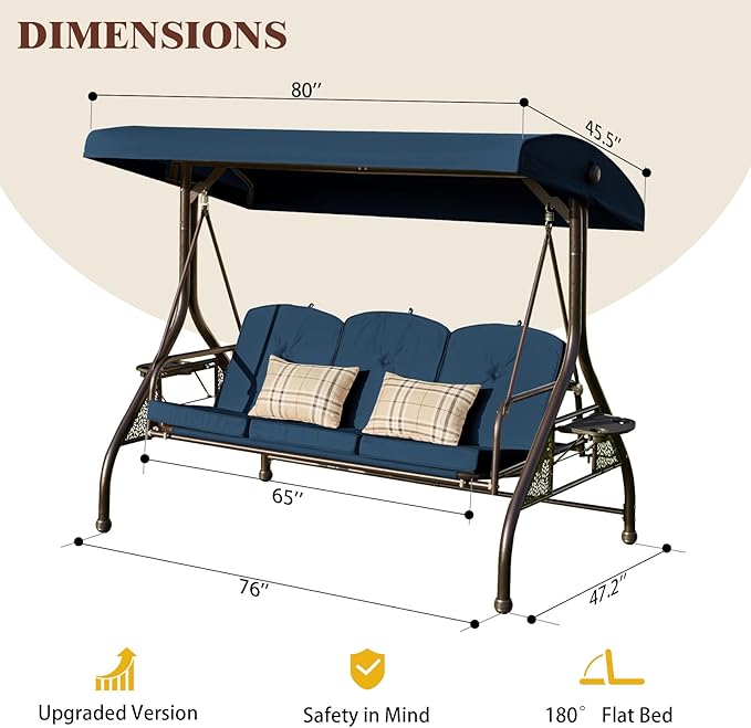Upgrade 180° Convertible Outdoor Swing - Image 7