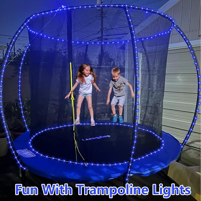 QITONG Blue Solar Rope Lights Outdoor, 2 Pack Each 33ft 100LED String Light - Image 4
