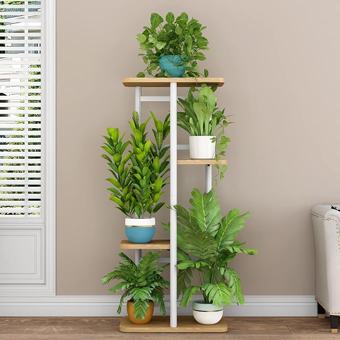 LINZINAR Plant Stand Indoor 4 Tier 5 Potted Multiple Plant Shelf Stands - Image 2