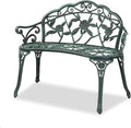 VINGLI 38.5" Patio Park Garden Outdoor Metal Rose Bench, 2-Person Cast Iron by VINGLI